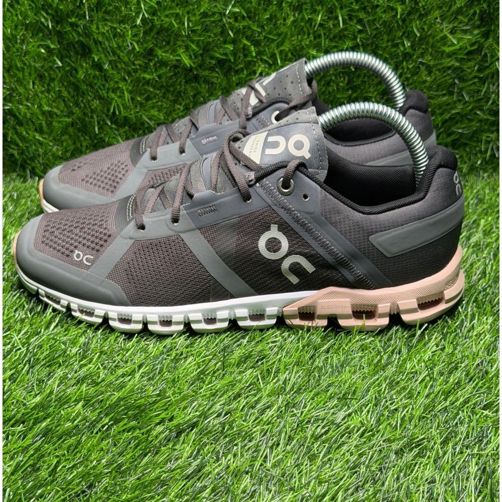 On Cloudflyer Womens Size 8 Running Shoes Grey Rose Pink Swiss Engineering